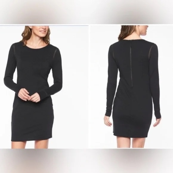 NWT Athleta Black Weekday Industry Long Sleeve Dress - Picture 1 of 5